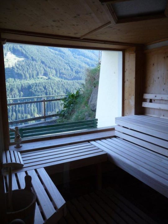 Sauna mit Panoramablick auf die Berge Pension Sonderbichlhof