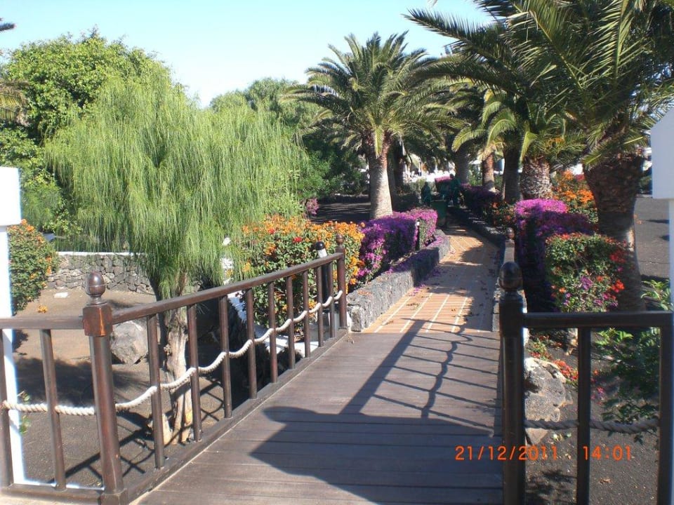 Brücke in den Garten und zu den Apartments Relaxia Olivina