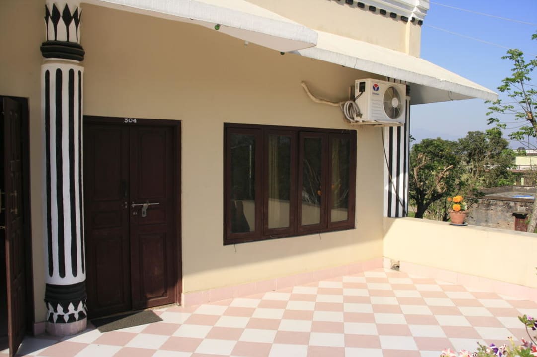 Blick aufs Zimmer von der Terrasse Hotel Parkside