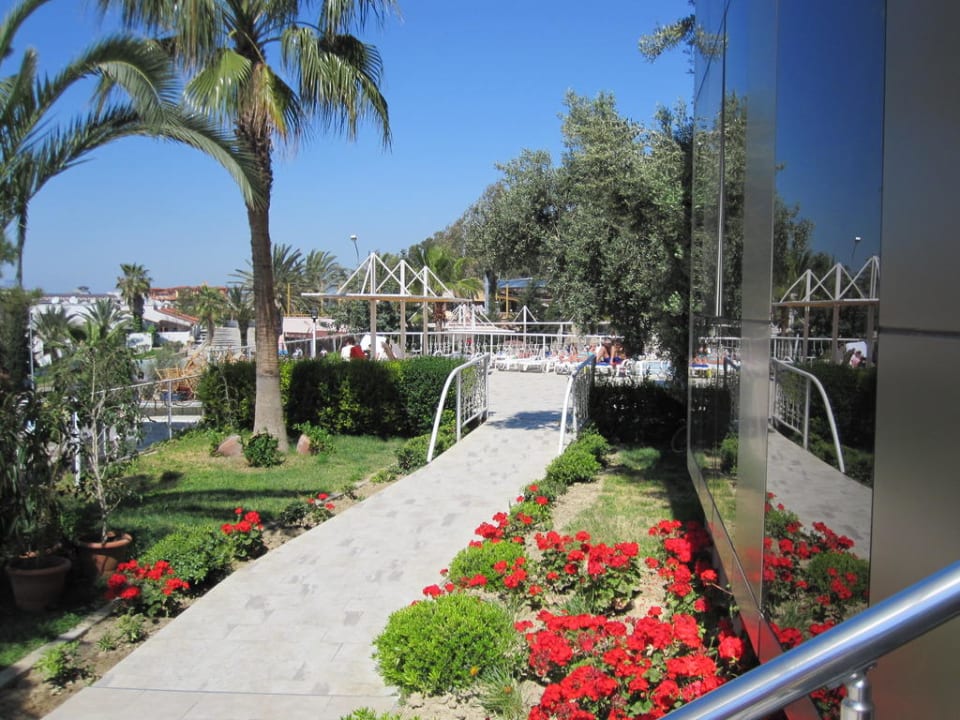 Blick zur Poolanlage vom hinteren Ausgang Side Alegria Hotel & Spa - Adults only +16