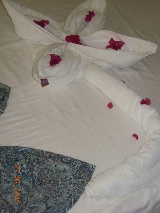 Handtücher kunstvoll arangiert Ghazala Gardens