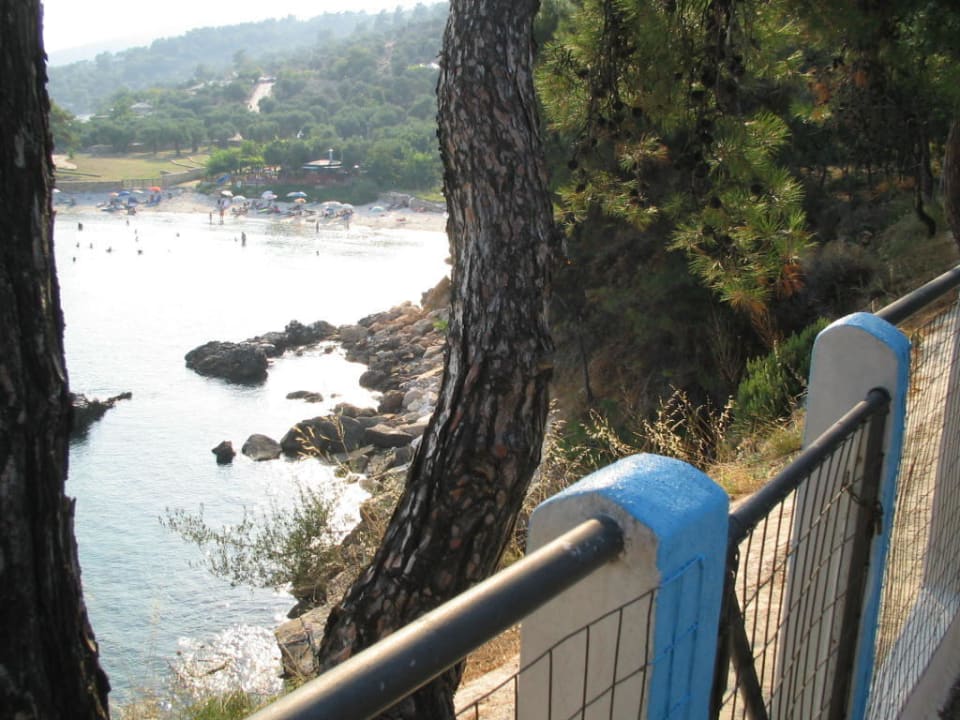 Blick von der Terrasse an der Strand Gorgona Rooms