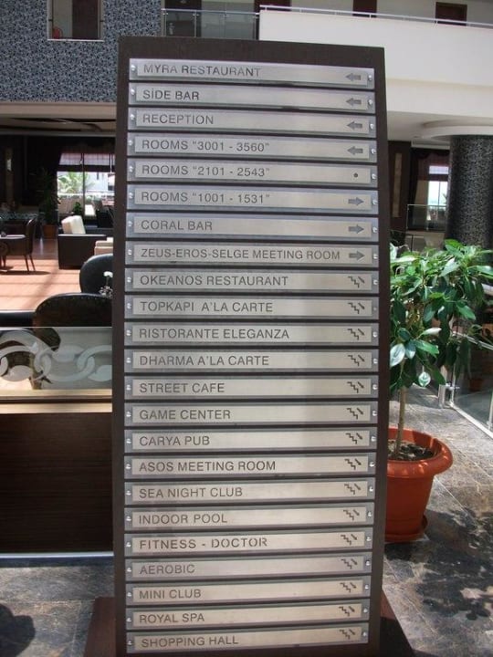 Damit man weiß was es im Hotel so gibt Seaden Sea World Resort & Spa