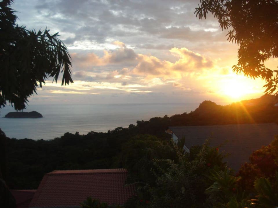 Sonnenuntergang auf der Terrasse Hotel Villa Roca