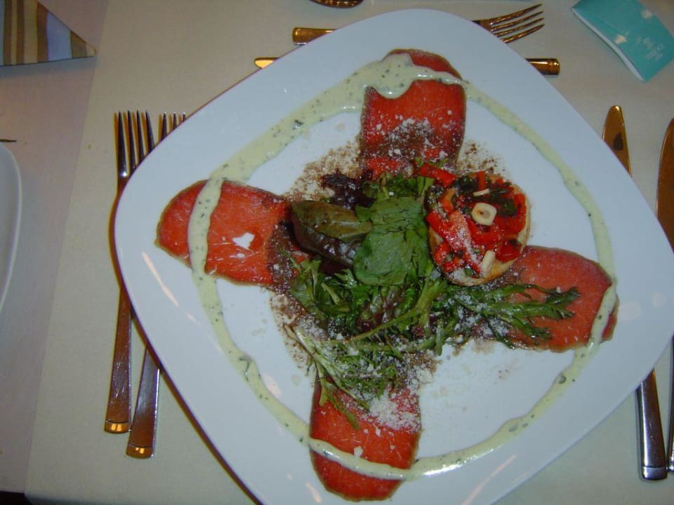 Assiette de carpaccio Hotel Terrace Beach Resort