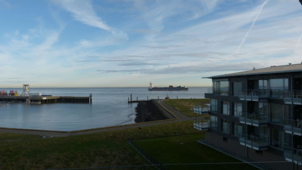 Aussicht Schlafzimmer Haus Residenz am Yachthafen Hamer Ferienappartements