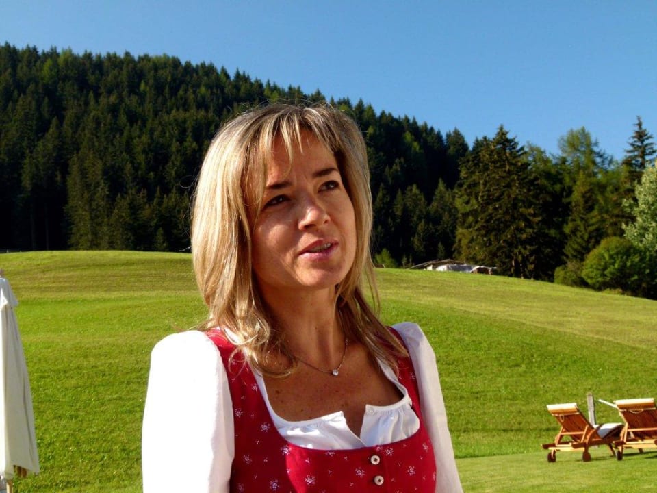 Erika, die tolle Wirtin Mountain Chalet Pra Ronch
