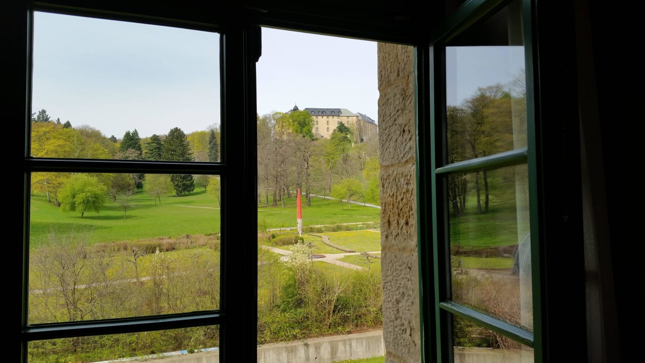 Traumhafter Blick aus dem Zimmer Schlosshotel Blankenburg