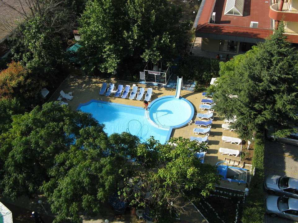 Der Pool aus der 8.Etage Hotel Svejest/Sveshest