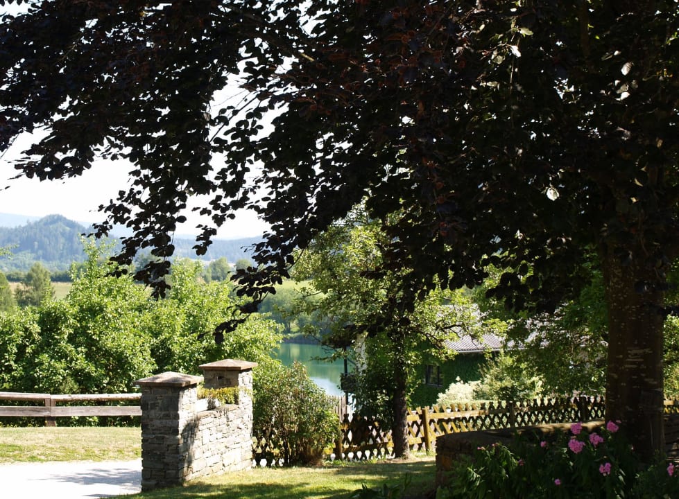 Blick von der Terasse zum See Pension Seebichlhof