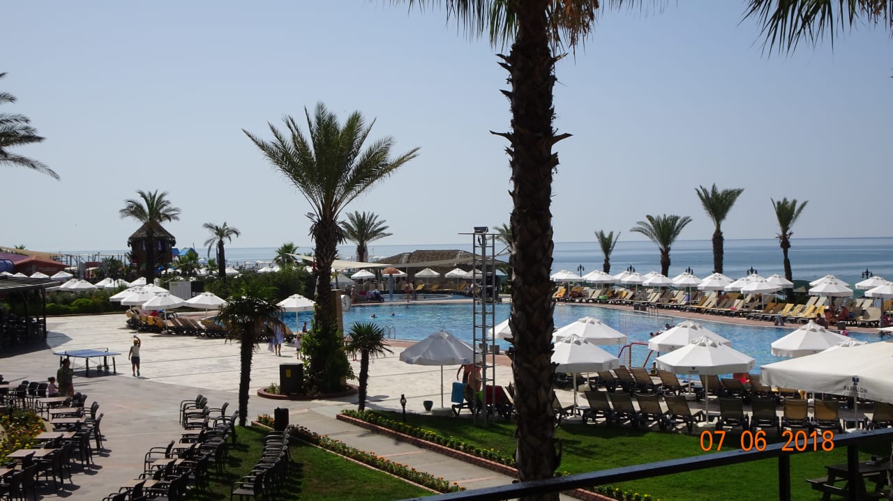 Ausblick auf den Pool und das Meer Papillon Belvil