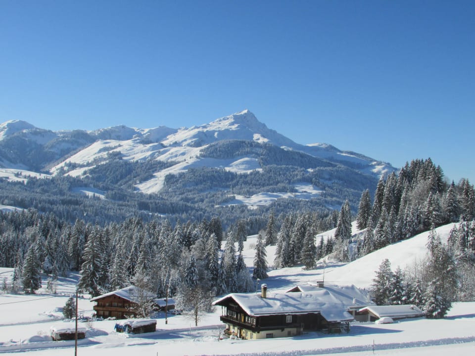 Ausblick vom Haus auf das Kitzbüheler Horn Ferienwohnungen Stallerhof