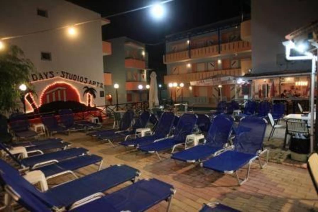 Night time pool view Hotel Happy Days