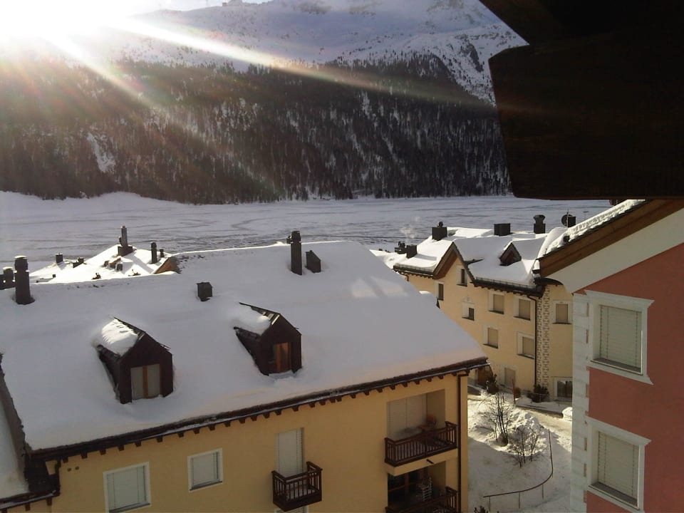 Morgens vom Balkon ... Albana Hotel Silvaplana