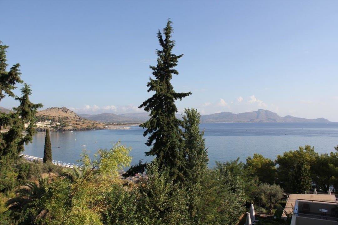 Meerseite von Zimmer 431 aus Lindos Mare, Seaside Hotel