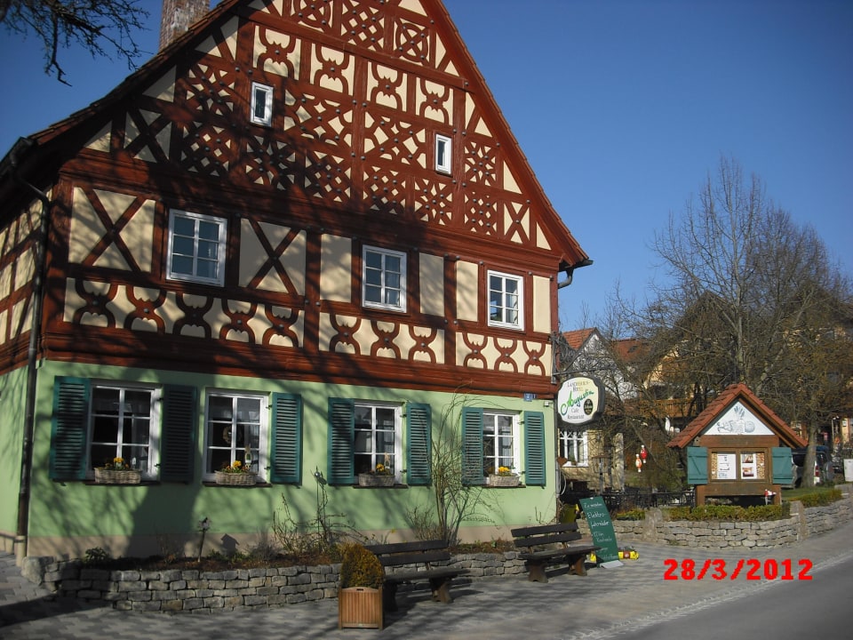 Schöne Fachwerkfassade Landferienhotel Augustin