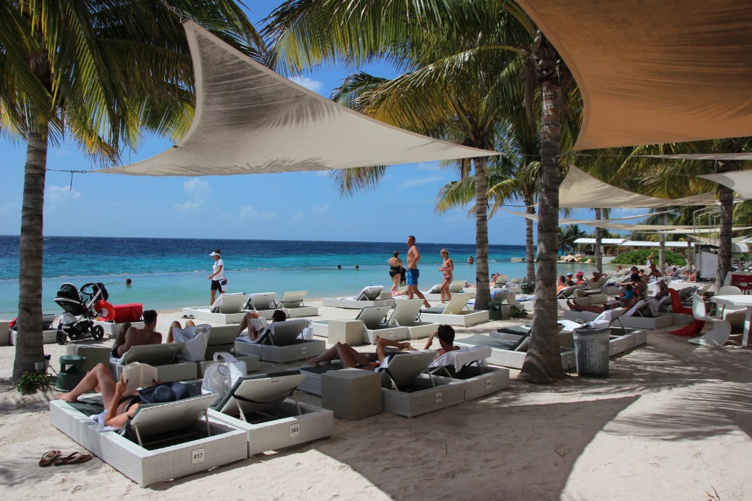 Beach Club mit Liegen und Pool Papagayo Beach Hotel