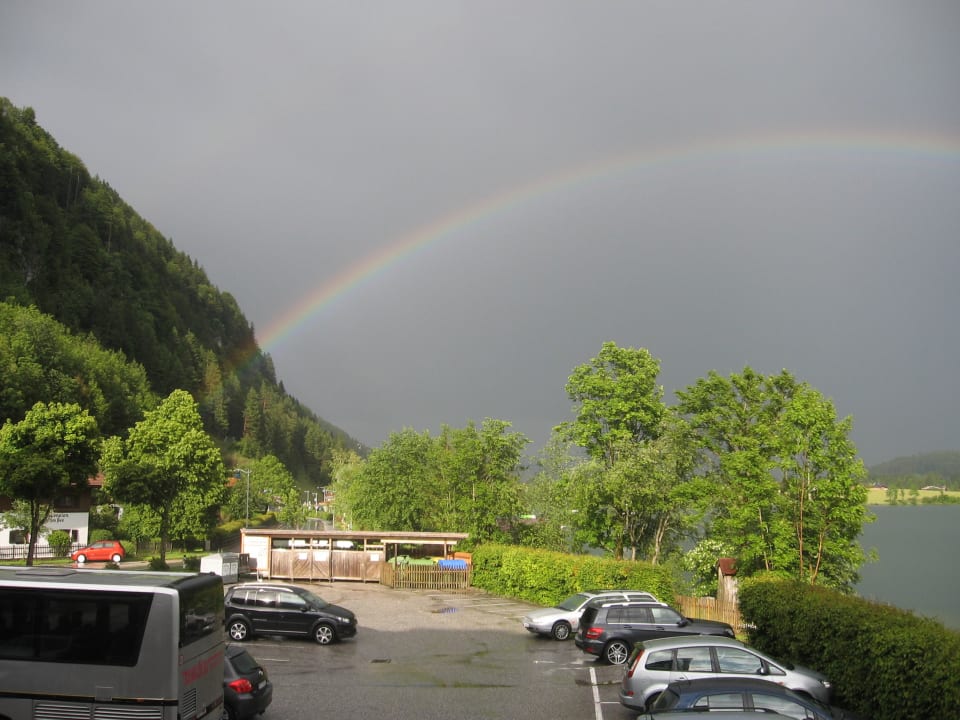 Ausblick von der Terrasse auf den See Hotel Bellevue am See