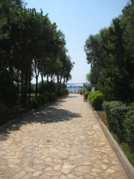 Weg zum Strand Club Turtas Beach Hotel