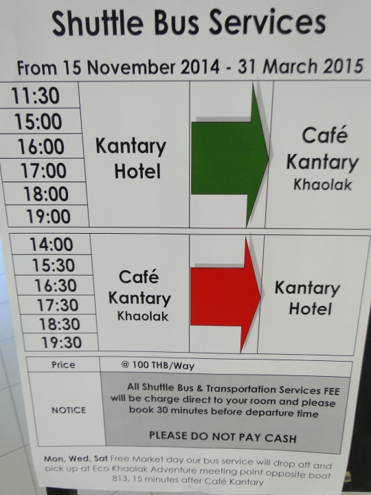 Hotel Shuttle Kantary Beach Hotel - KHAO LAK