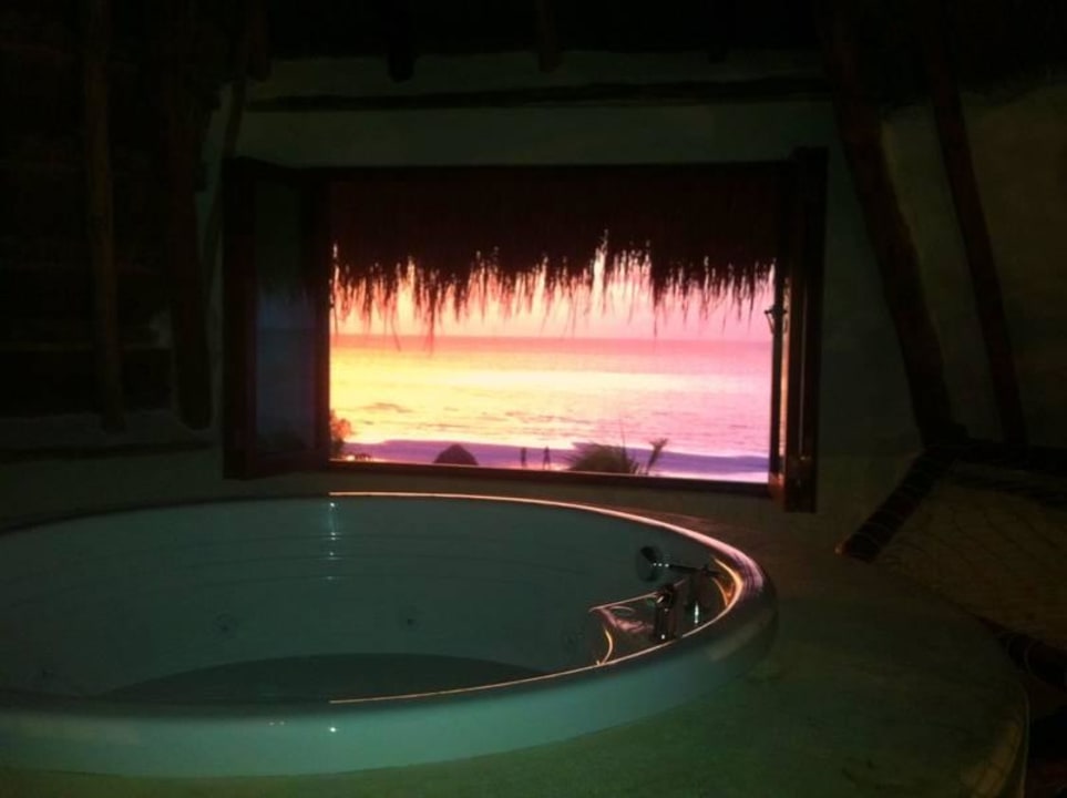 2 Etage unseres Zimmers beim Sonnenuntergang  Hotel Villas Flamingos