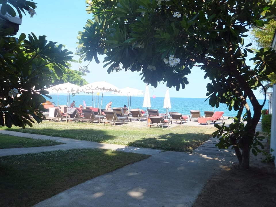 Vom Garten über den Pool zum Sztand Lamai Wanta Beach Resort