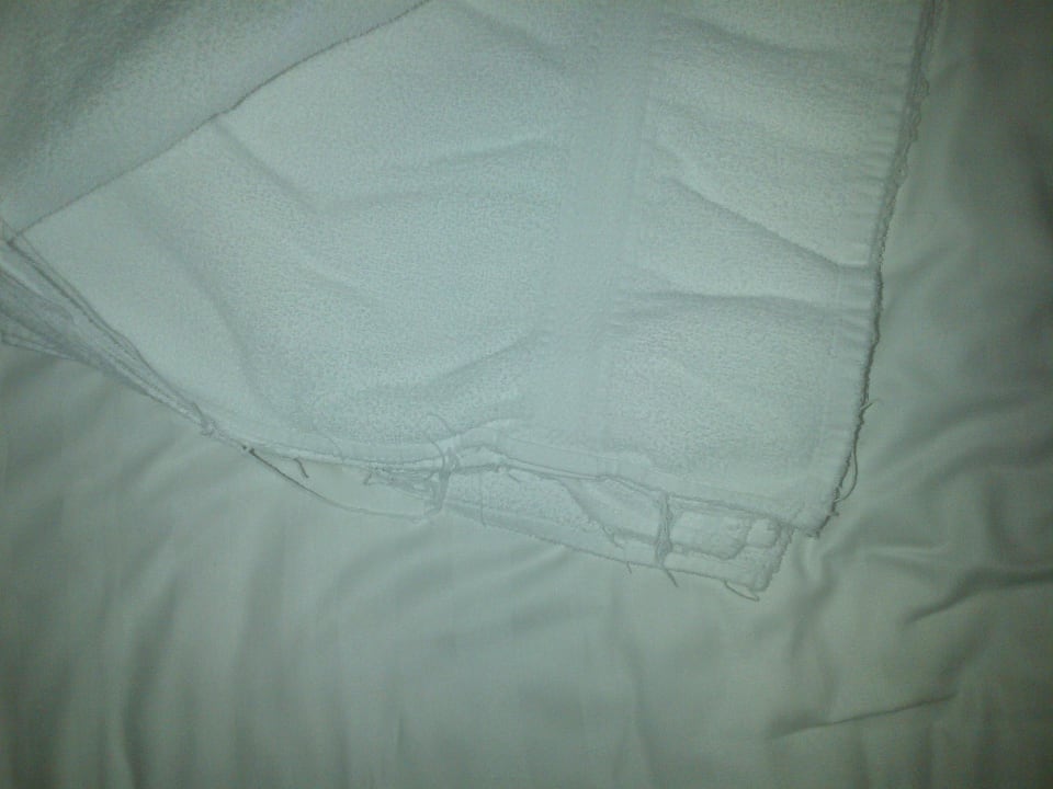 Fäden ziehende Handtücher Hotel Beim Krahwirt