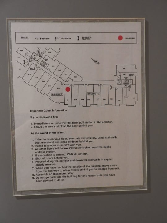 Evakuierungsplan Hotel Whistler Village Inn & Suite