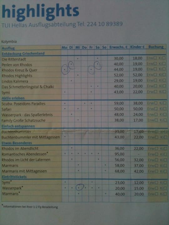 Bussfahrten des Hotels Atlantica Mikri Poli Rhodes