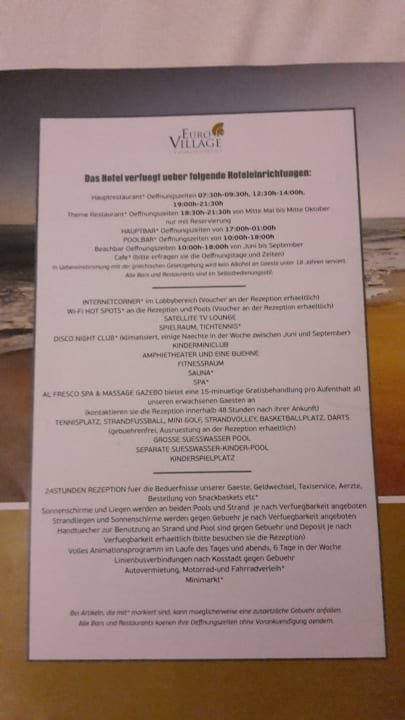 Sonstiges Euro Village Achilleas Hotel