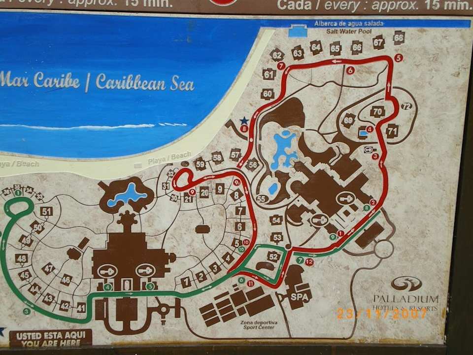 Streckenplan Grand Palladium Select White Sand Resort & Spa