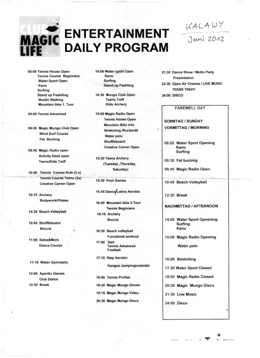 Sport-Programm Juni 2012 TUI MAGIC LIFE Kalawy