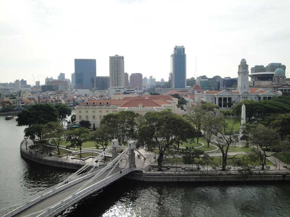 Ausblick von Balkon des Clubzimmers Hotel The Fullerton