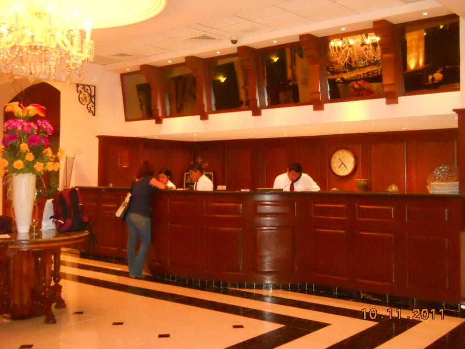 Schöner Empfangsbereich Hotel Plaza Campeche
