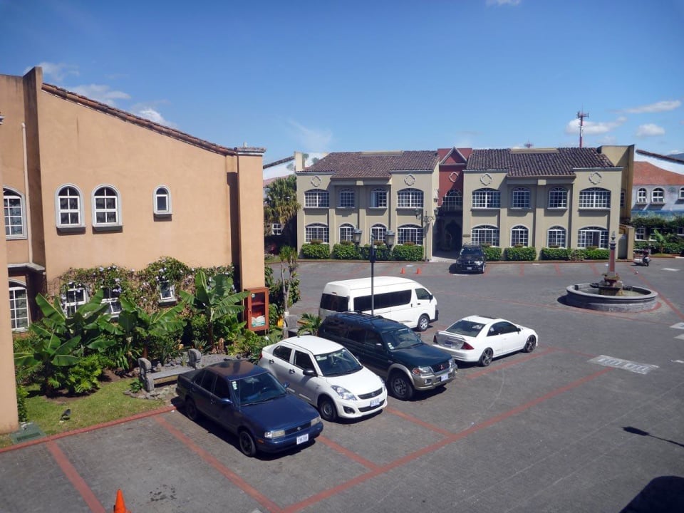 Blick vom Zimmer auf den Hof Hotel Casa Conde