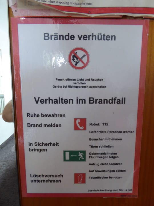 Verhalten im Brandfall Boutique Hotel Germania
