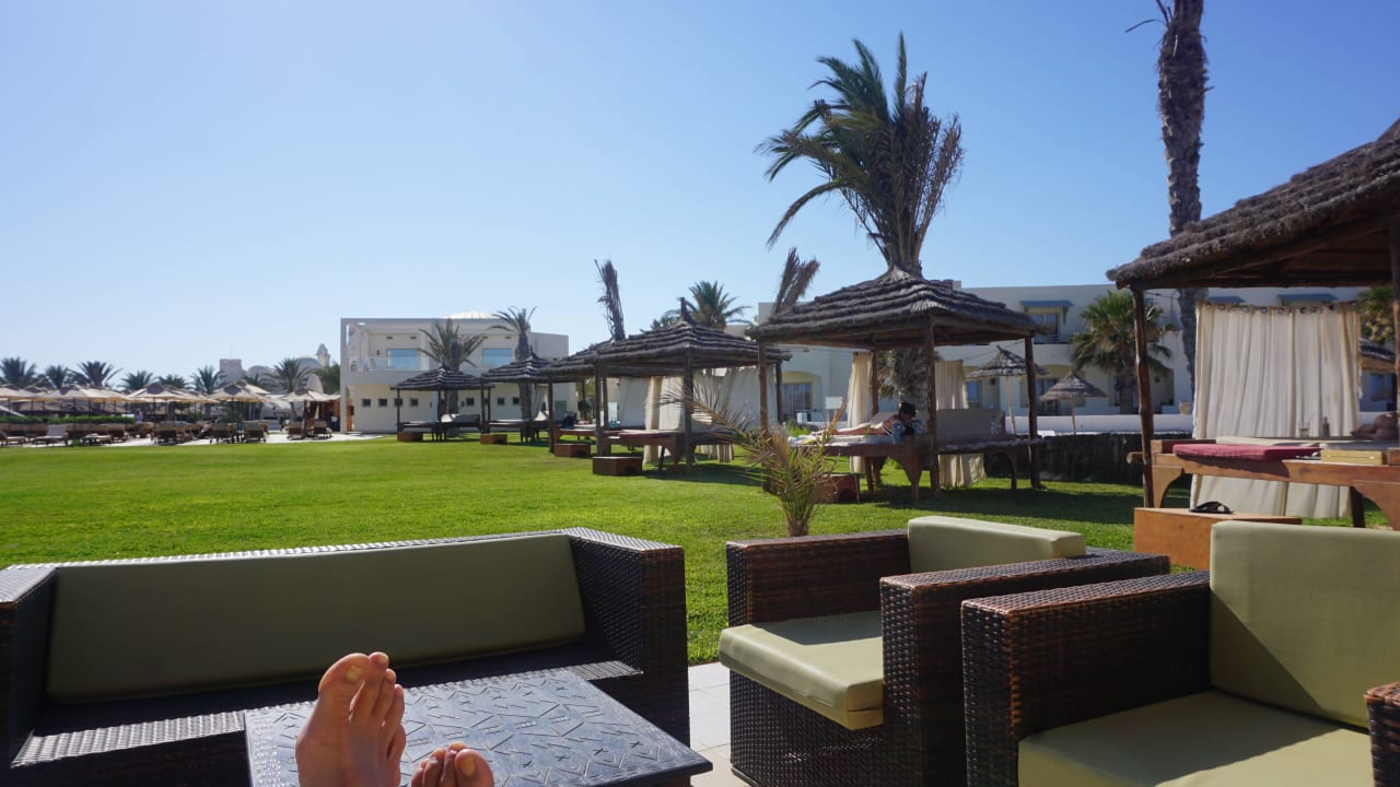 Mit Blick auf die Sauna ROBINSON DJERBA BAHIYA