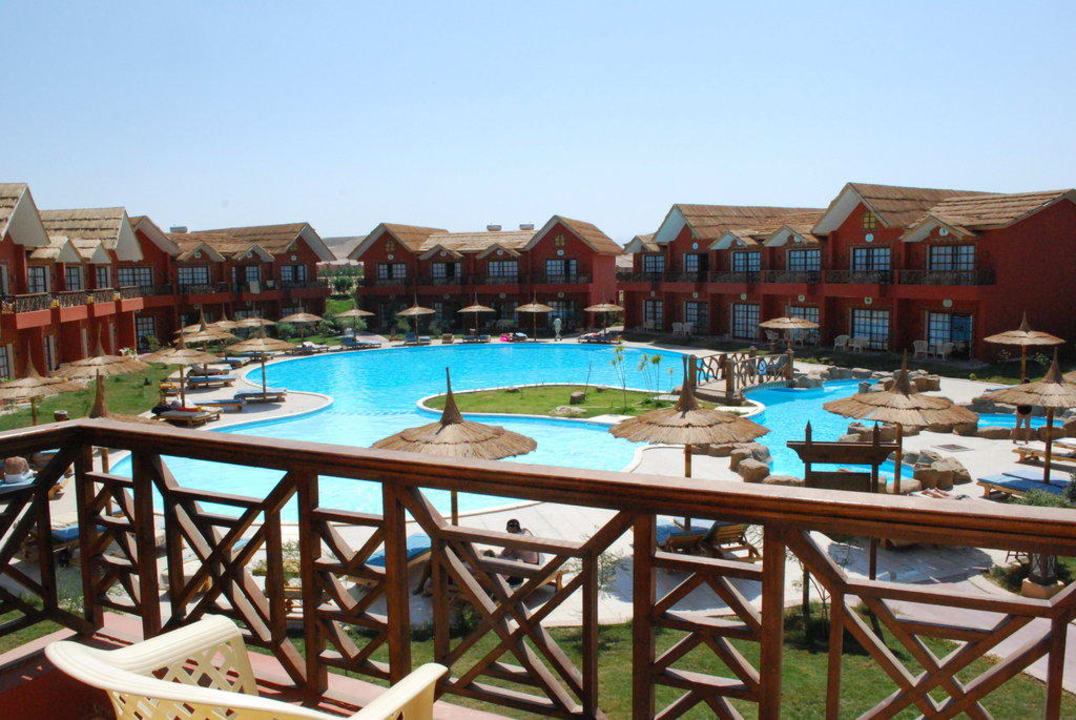 Der Ausblick von unserem Zimmer Pickalbatros Jungle Aqua Park Resort - Neverland Hurghada