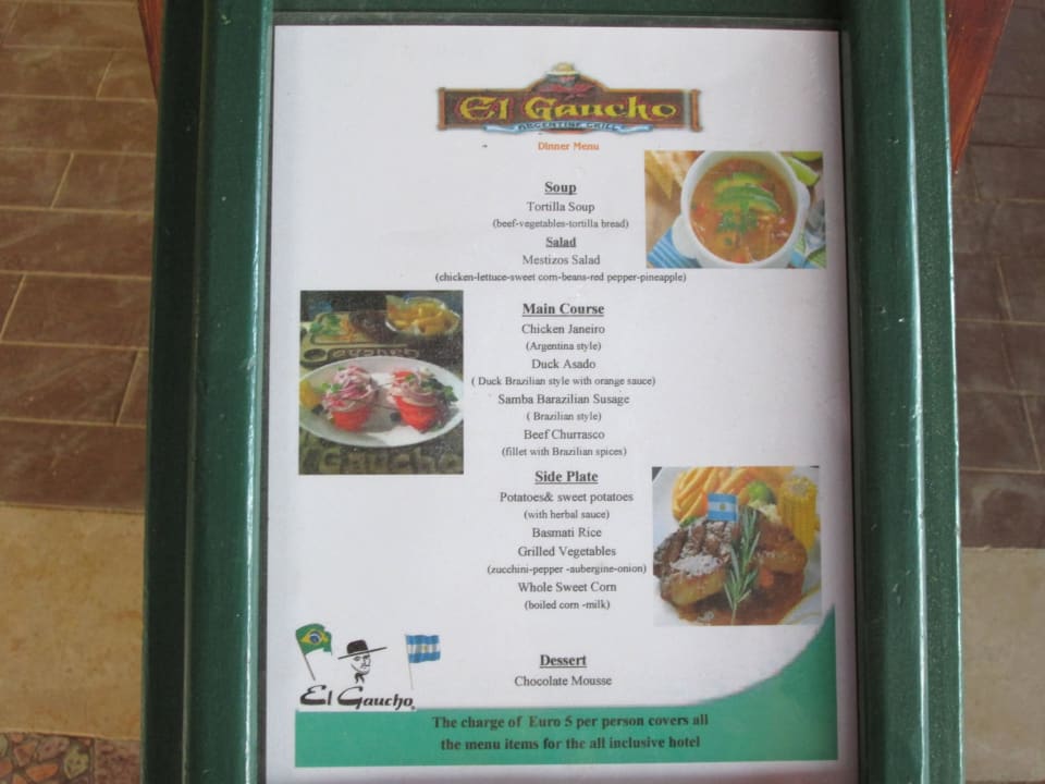 Speisekarte Marina-Cafe Giftun Azur Resort