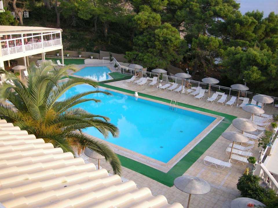 Blick vom Balkon auf das Pool Hotel Ambiente Palace