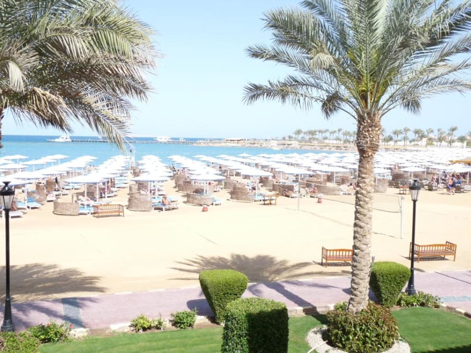 Ausblick aus Zimmer 4251 direkt auf den Strand Pickalbatros Dana Beach Resort - Hurghada