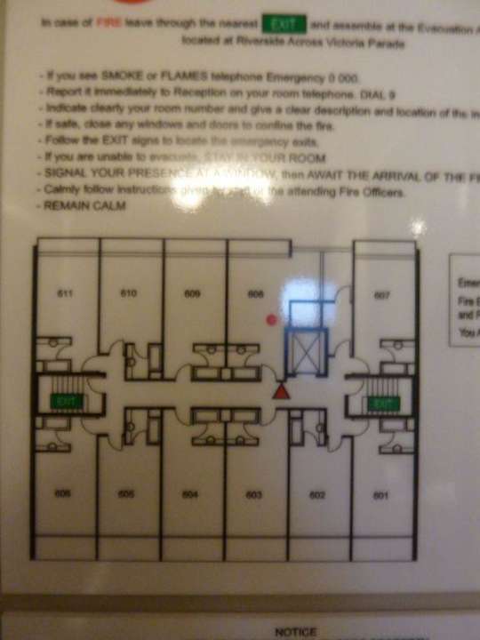 Zimmer-Lageplan vom 6. Stock Hotel Travelodge Rockhampton