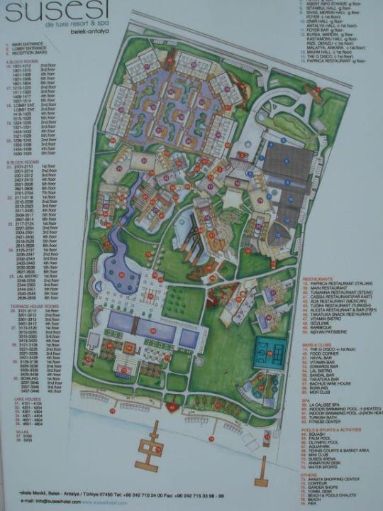 Карта отеля Susesi Luxury Resort