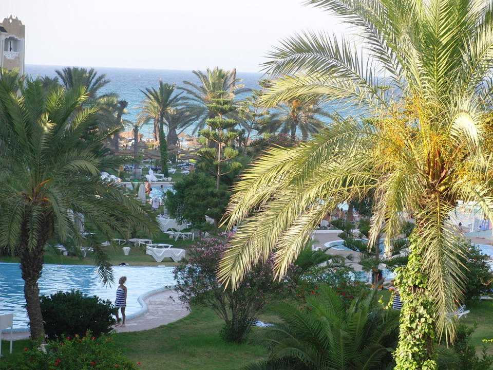 Blick vom Treppenhaus Südflügel Mahdia Beach & Aquapark