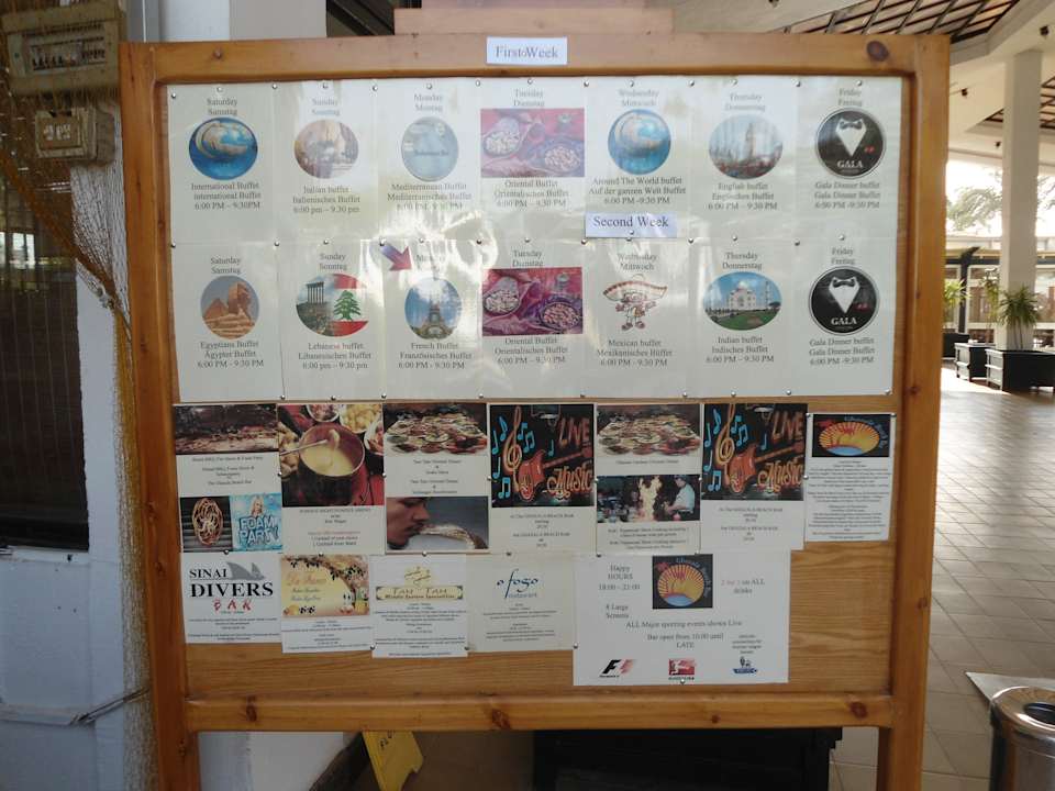 Die Buffet-Karte Ghazala Beach