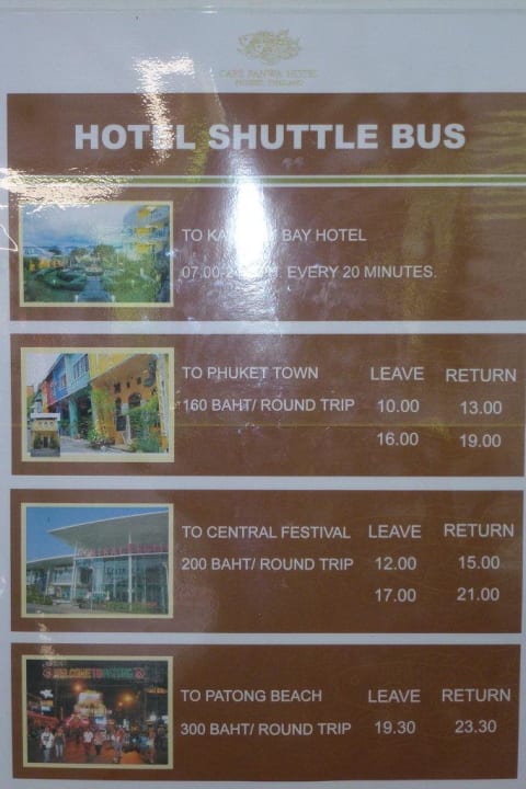 Zeiten & Preise Shuttlebus Cape Panwa Hotel