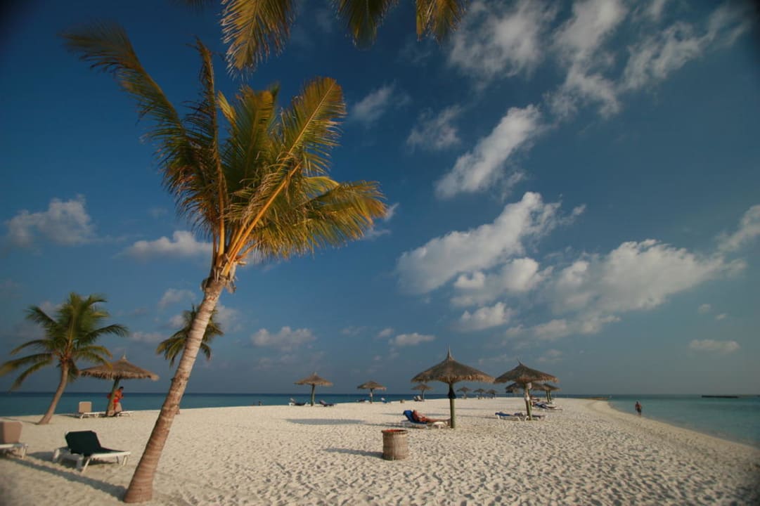 Blick Auf Sandige Südspitze Veligandu Maldives Resort Island