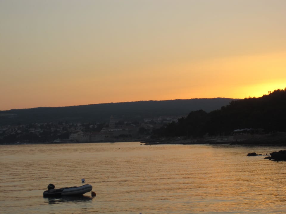 Blick auf Krk vom Platz aus. Valamar Camping Krk
