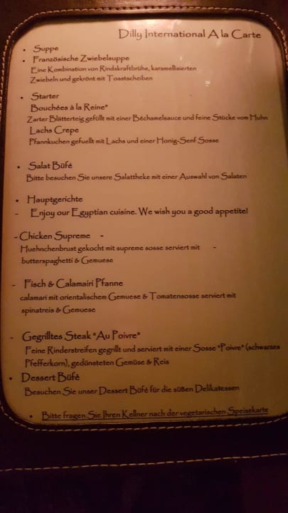 Essenskarte Shams Prestige Abu Soma-Adults Only