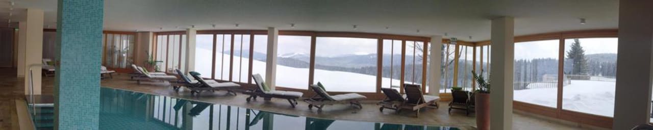 Ausblick vom Innenpool Hotel Die Halde
